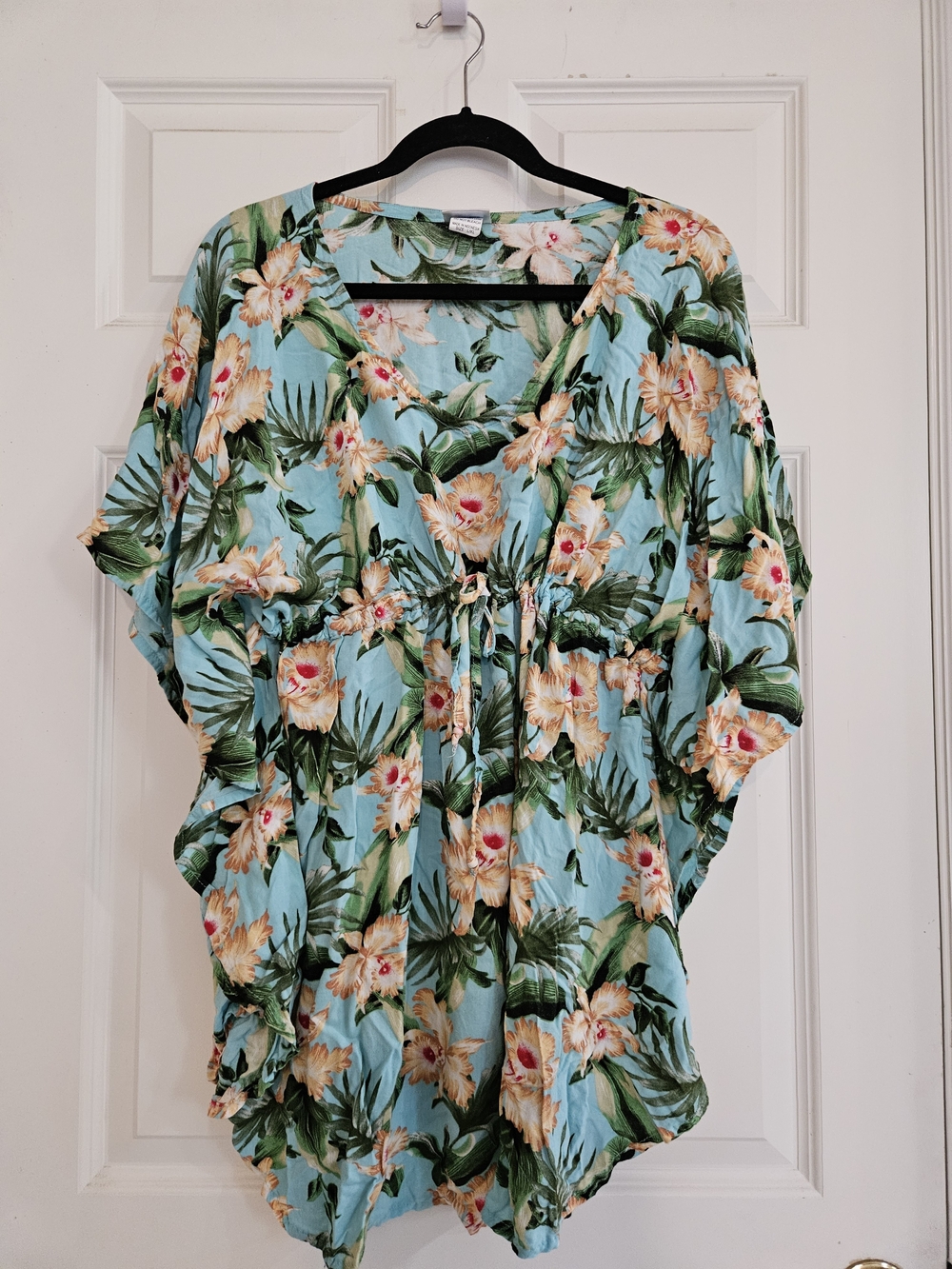 Floral Blue Tropical Swim Coverup